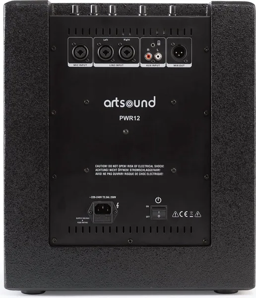 Système son actif 2 voies, ArtSound PWR12,  Caisson de basse + colonne, 1500W, (Unité)